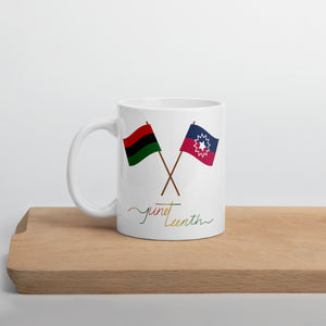 Juneteenth Flag!  White glossy mug