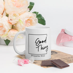GOOD THING White glossy mug