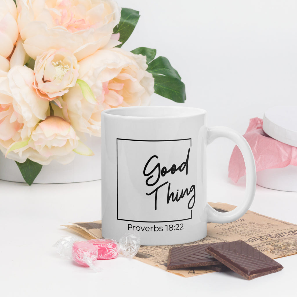 GOOD THING White glossy mug