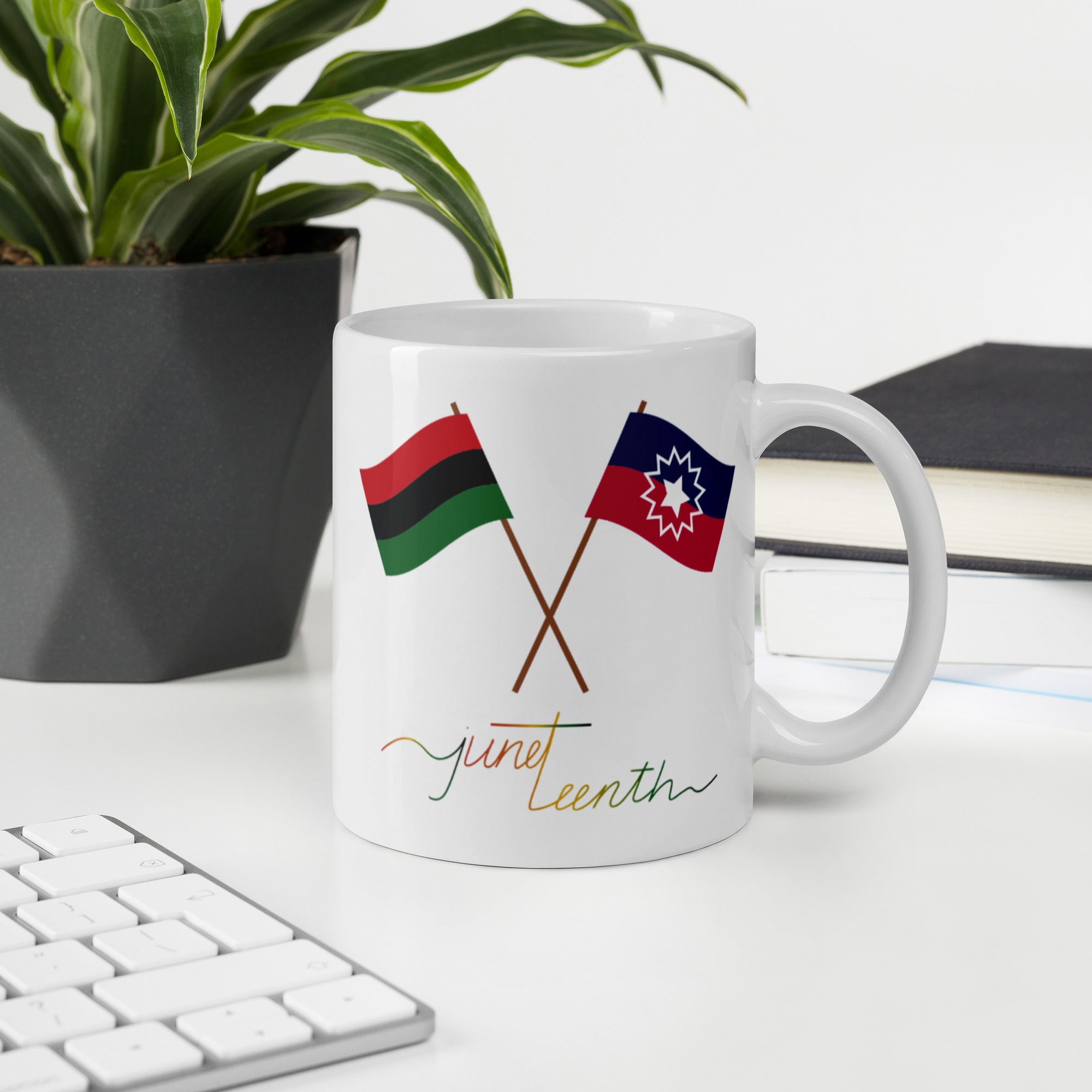 Juneteenth Flag!  White glossy mug
