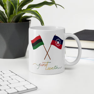 Juneteenth Flag!  White glossy mug