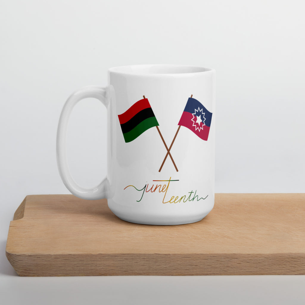 Juneteenth Flag!  White glossy mug