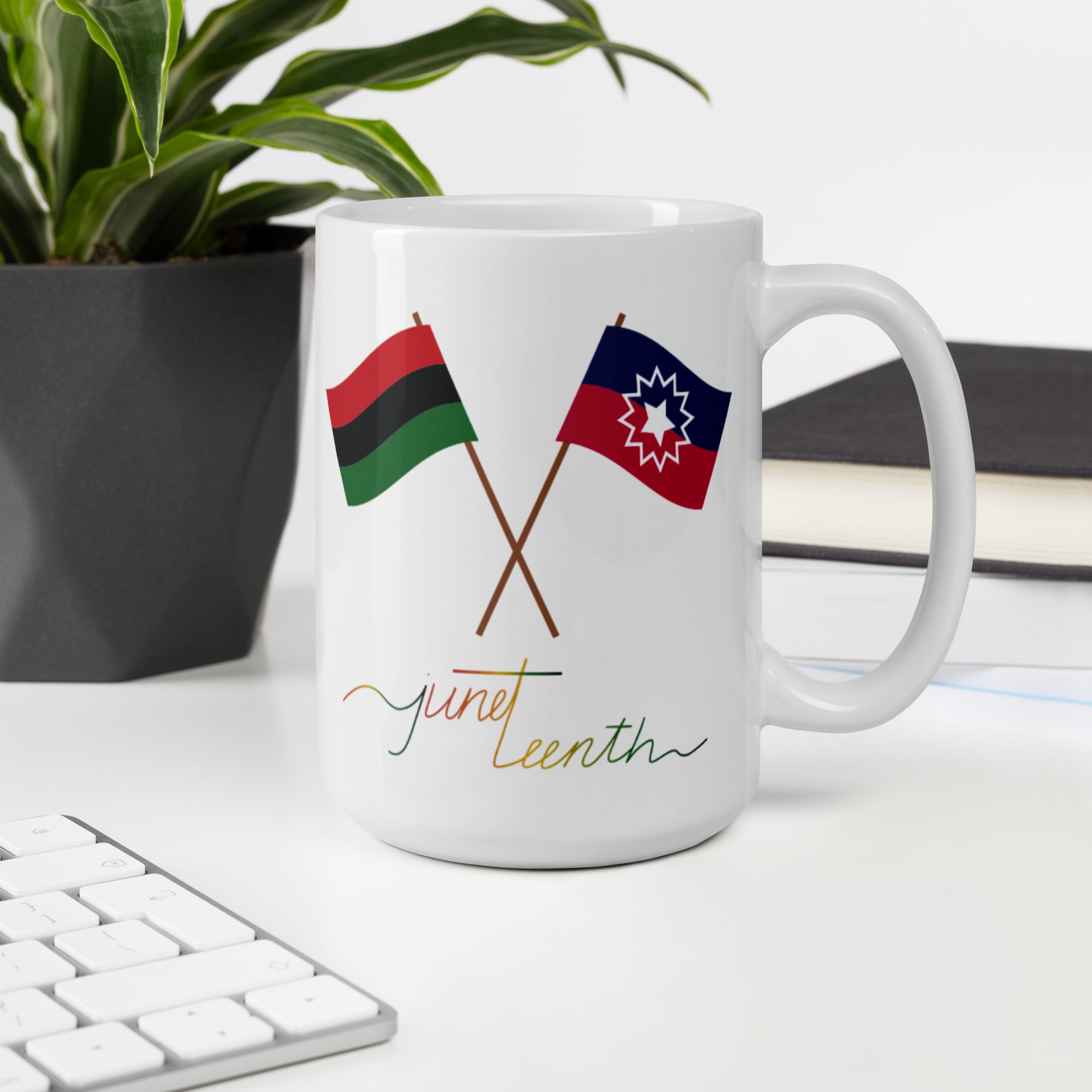 Juneteenth Flag!  White glossy mug