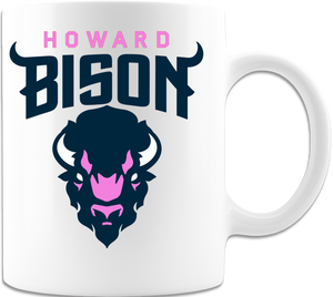 HU Bison Pink Mug -15 oz. Coffee Mug - White