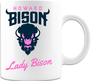 HU Lady Bison Pink - 11 oz. Coffee Mug - White