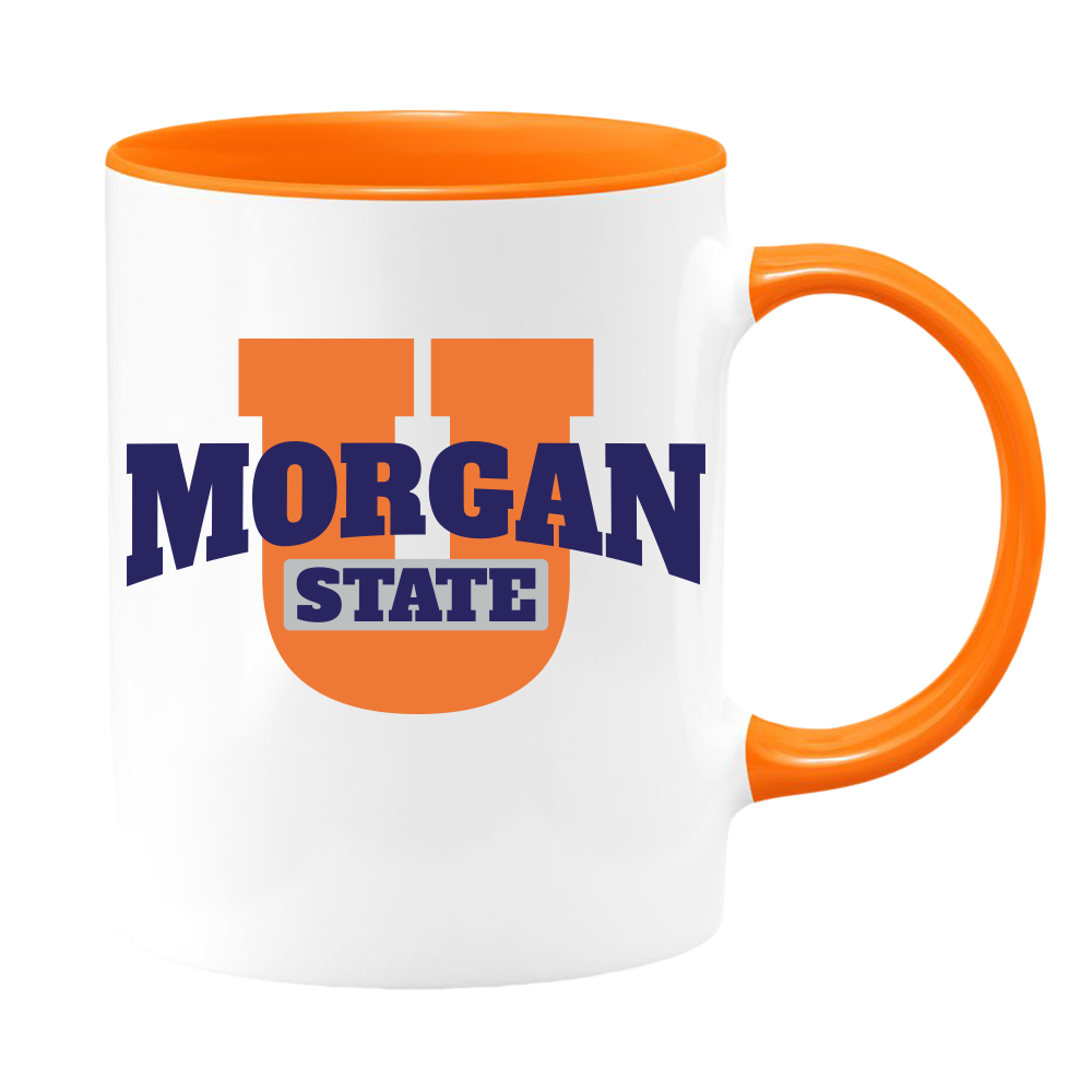 Morgan U (2) - White with Colored Inside and Handle 11 oz. Coffee mug