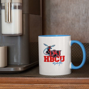 Delaware State HBCU Made - 11 oz. Coffee Mug, White with Colored Inside and Handle