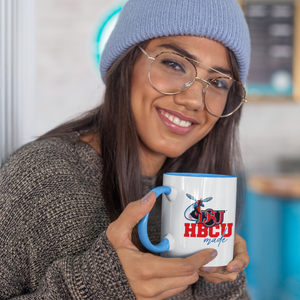 Delaware State HBCU Made - 11 oz. Coffee Mug, White with Colored Inside and Handle