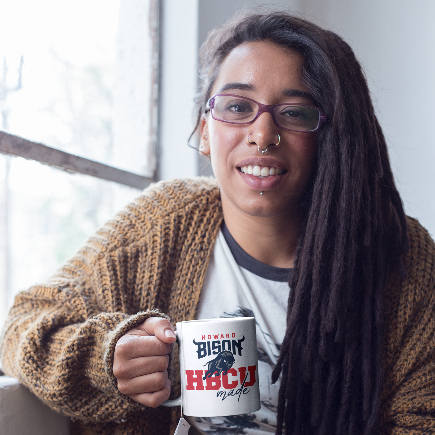 HBCU Made HU - 15 oz. Coffee Mug - White