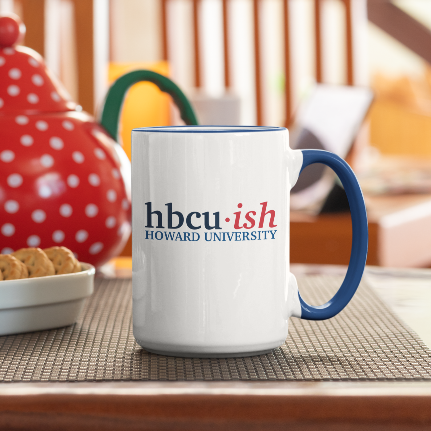 HBCUish Howard - White with Colored Inside and Handle 11oz. Coffee mug