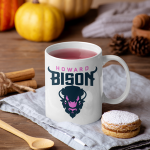 HU Bison Pink Mug -15 oz. Coffee Mug - White