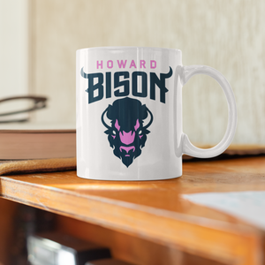 HU Bison Pink Mug -15 oz. Coffee Mug - White