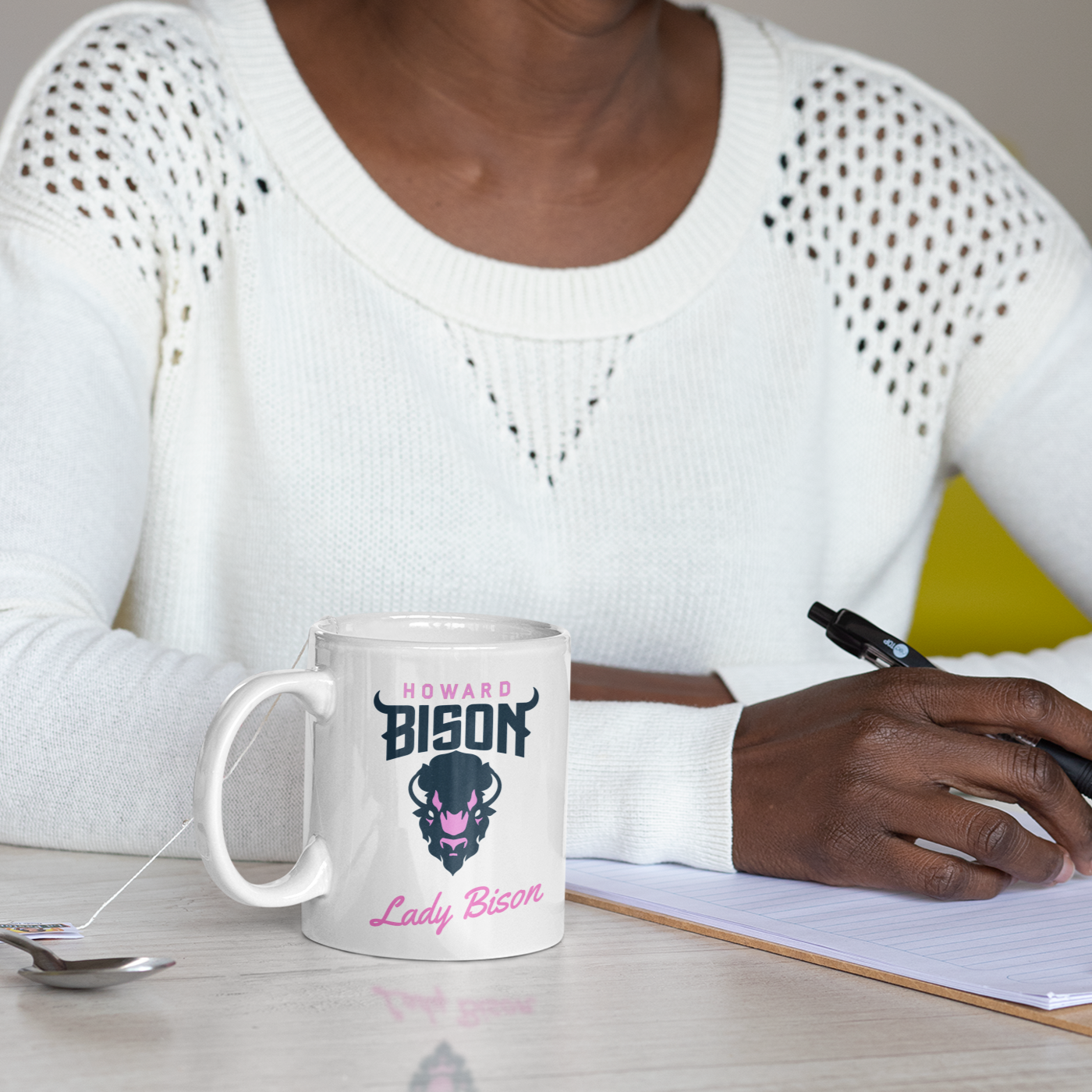 HU Lady Bison Pink - 11 oz. Coffee Mug - White