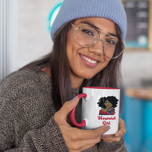 HU Girl - White with Colored Inside and Handle 15 oz. Coffee mug