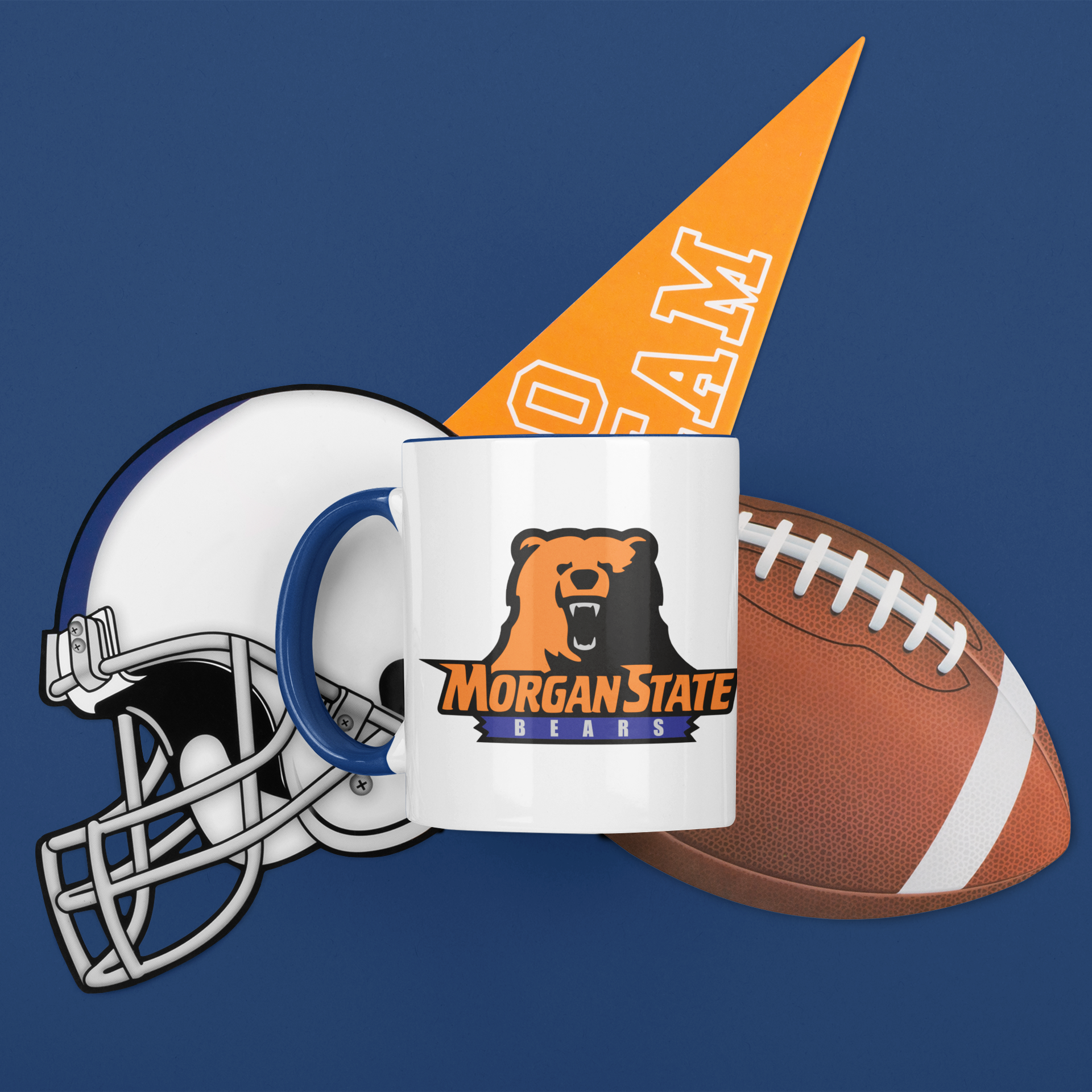 Morgan State Bears - 15 oz. White Coffee Mug, White with Colored Inside and Handle