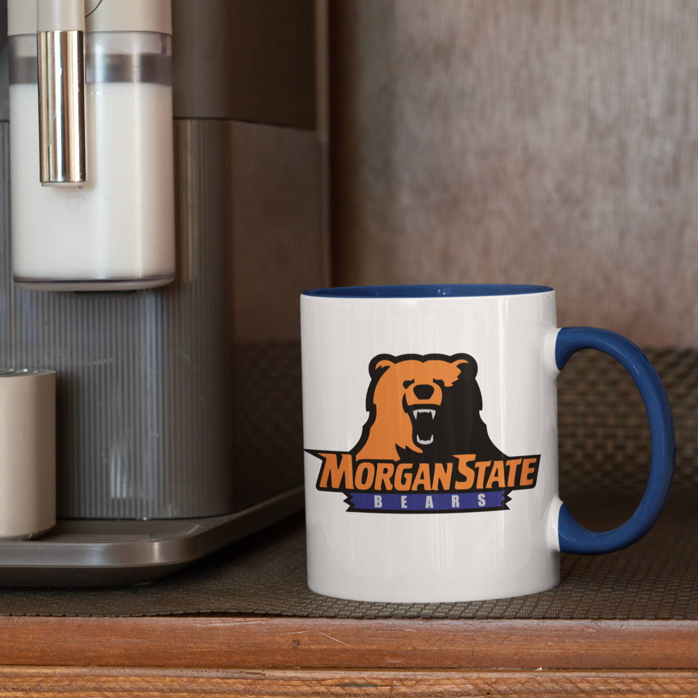 Morgan State Bears - 15 oz. White Coffee Mug, White with Colored Inside and Handle