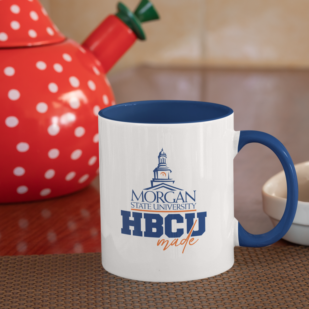 Morgan State HBCU Made - 15 oz. Coffee Mug, White with Colored Inside and Handle