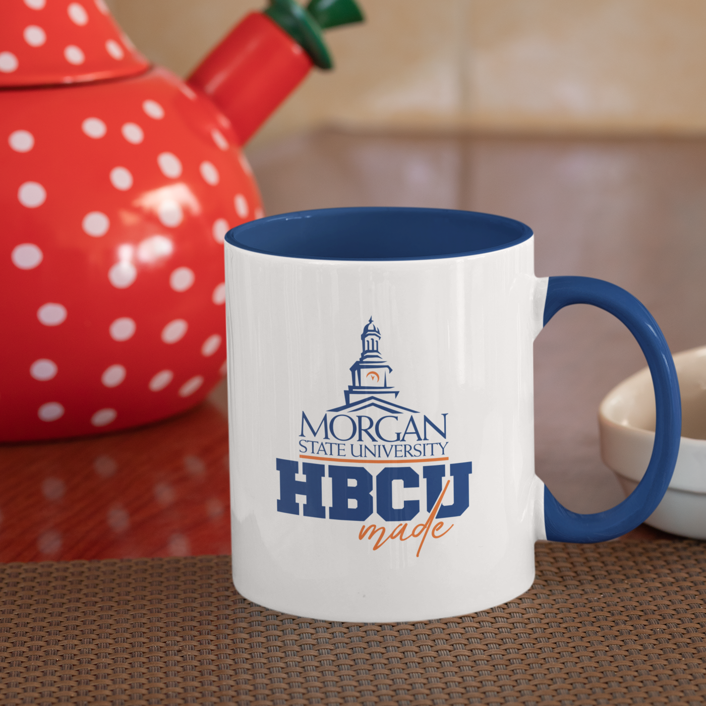Morgan State HBCU MADE - 11 oz. Coffee Mug, White with Colored Inside and Handle