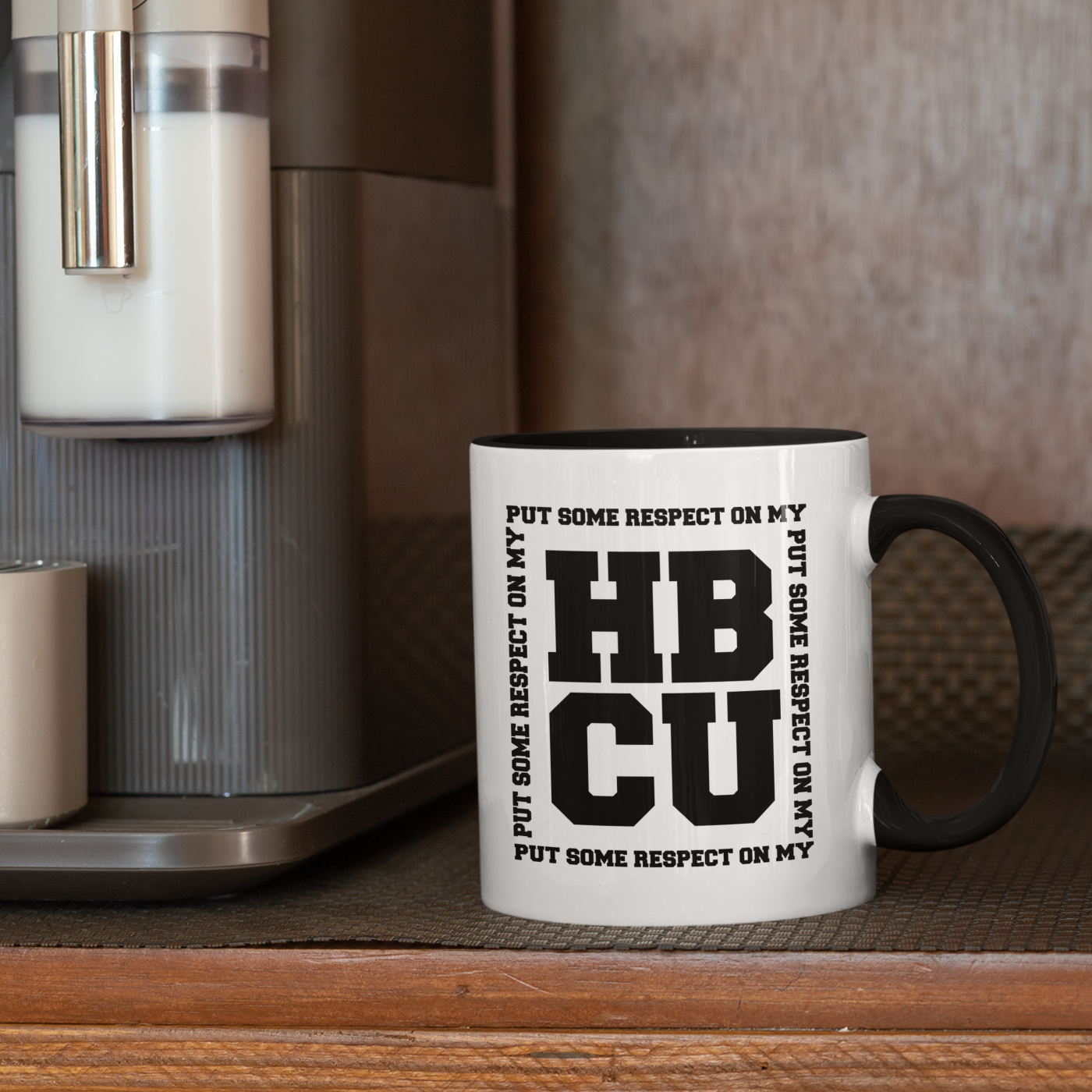 Respect my HBCU - 11 oz. Coffee Mug, White with Colored Inside and Handle