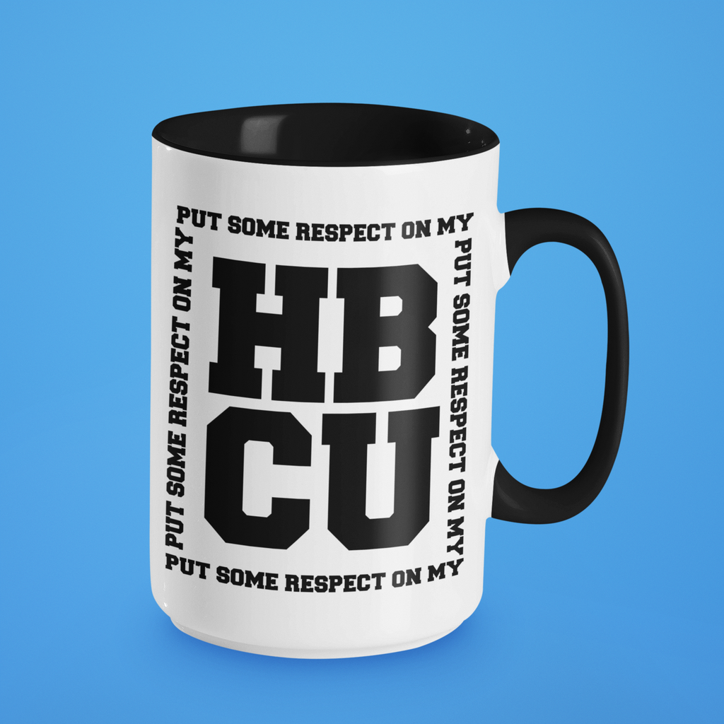 Respect my HBCU - 15 oz. Coffee Mug, White with Colored Inside and Handle