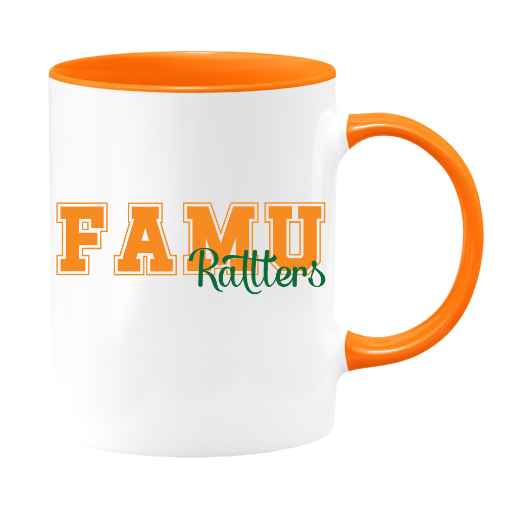 FAMU (RATTLERS 2) - White with Colored Inside and Handle 15 oz. Coffee mug